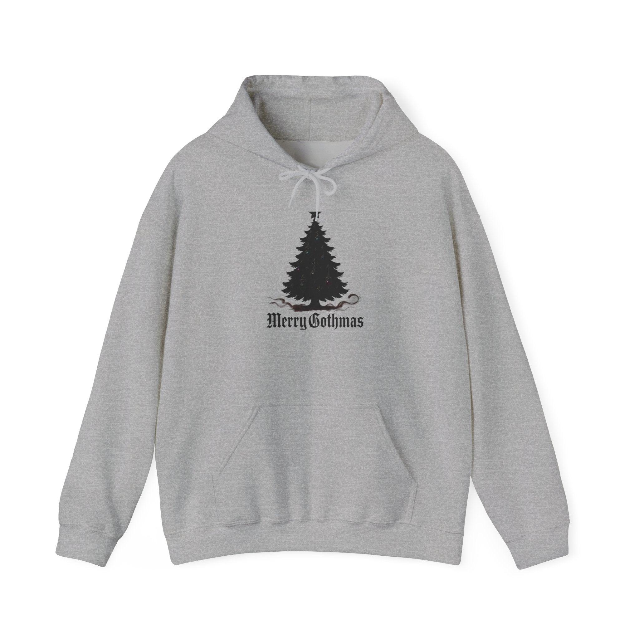 Gothic Christmas Tree Hoodie — "Merry Gothmas" Holiday Sweatshirt