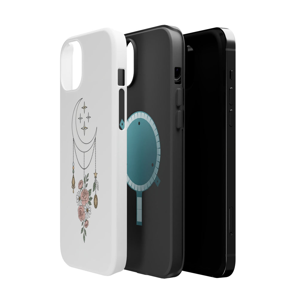 Moon & Roses Magnetic Impact Phone Case — Celestial Floral iPhone Cover