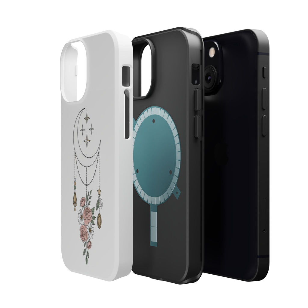 Moon & Roses Magnetic Impact Phone Case — Celestial Floral iPhone Cover