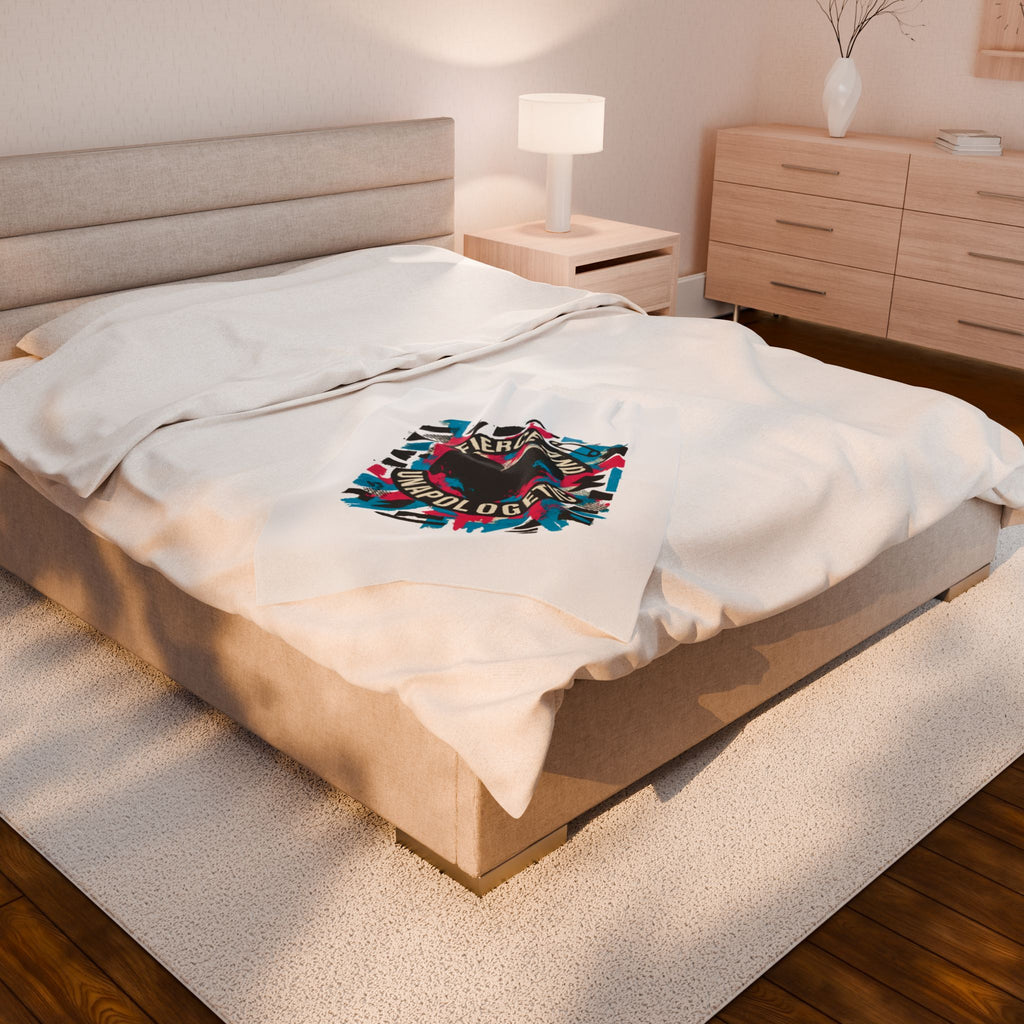 Plush Blanket — "Fierce and Unapologetic" Heart Graphic
