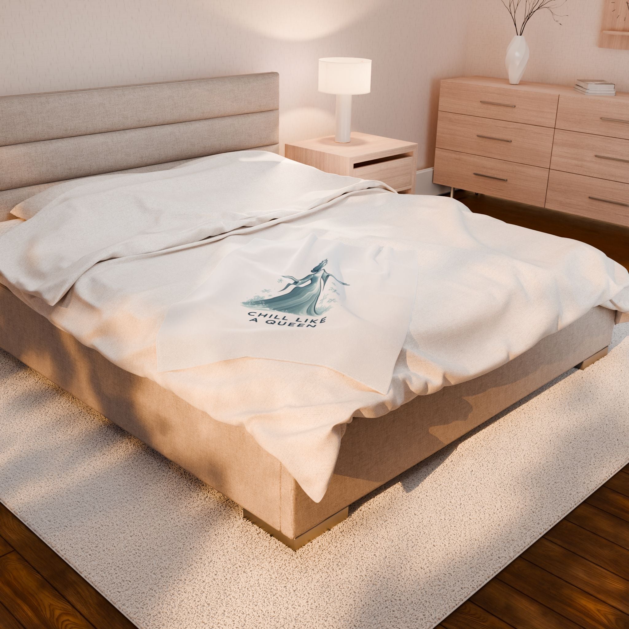 Velveteen Plush Blanket — "Chill Like a Queen" Frozen-Inspired Cozy Throw