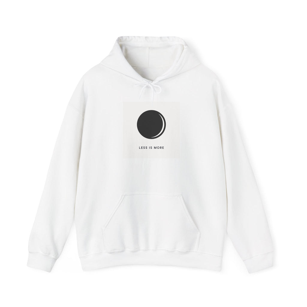 Lunar Minimalist Hoodie — 'Less Is More' Moon Graphic
