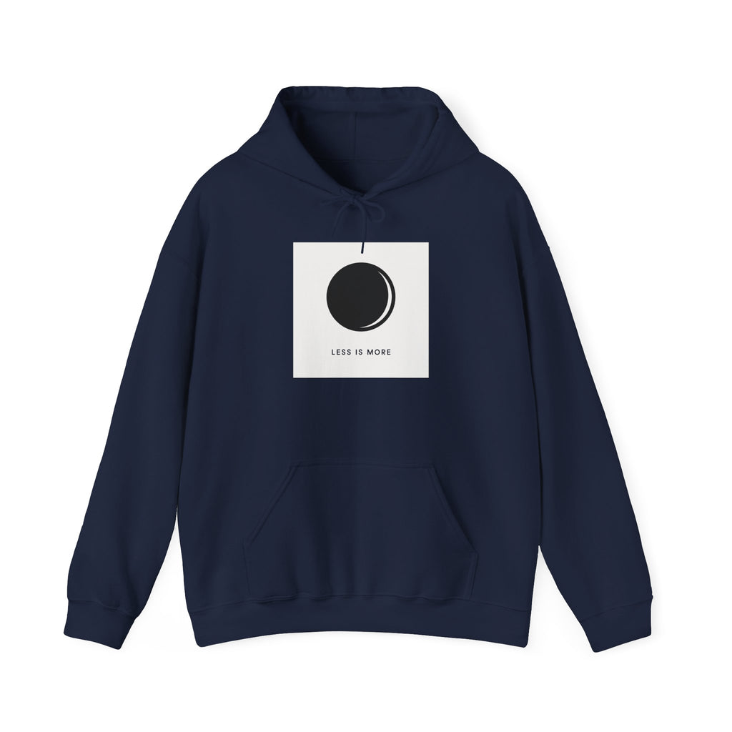 Lunar Minimalist Hoodie — 'Less Is More' Moon Graphic