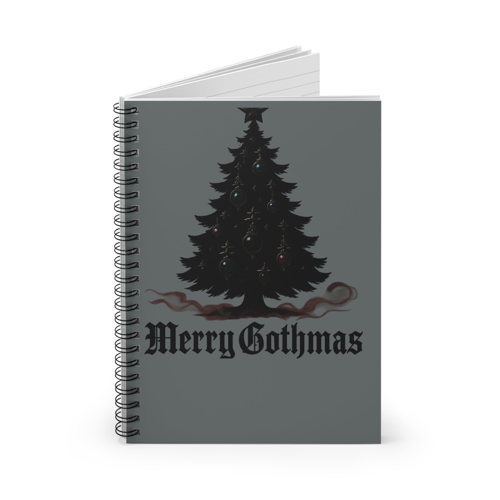 Gothic Christmas Spiral Notebook — "Merry Gothmas" Ruled Journal