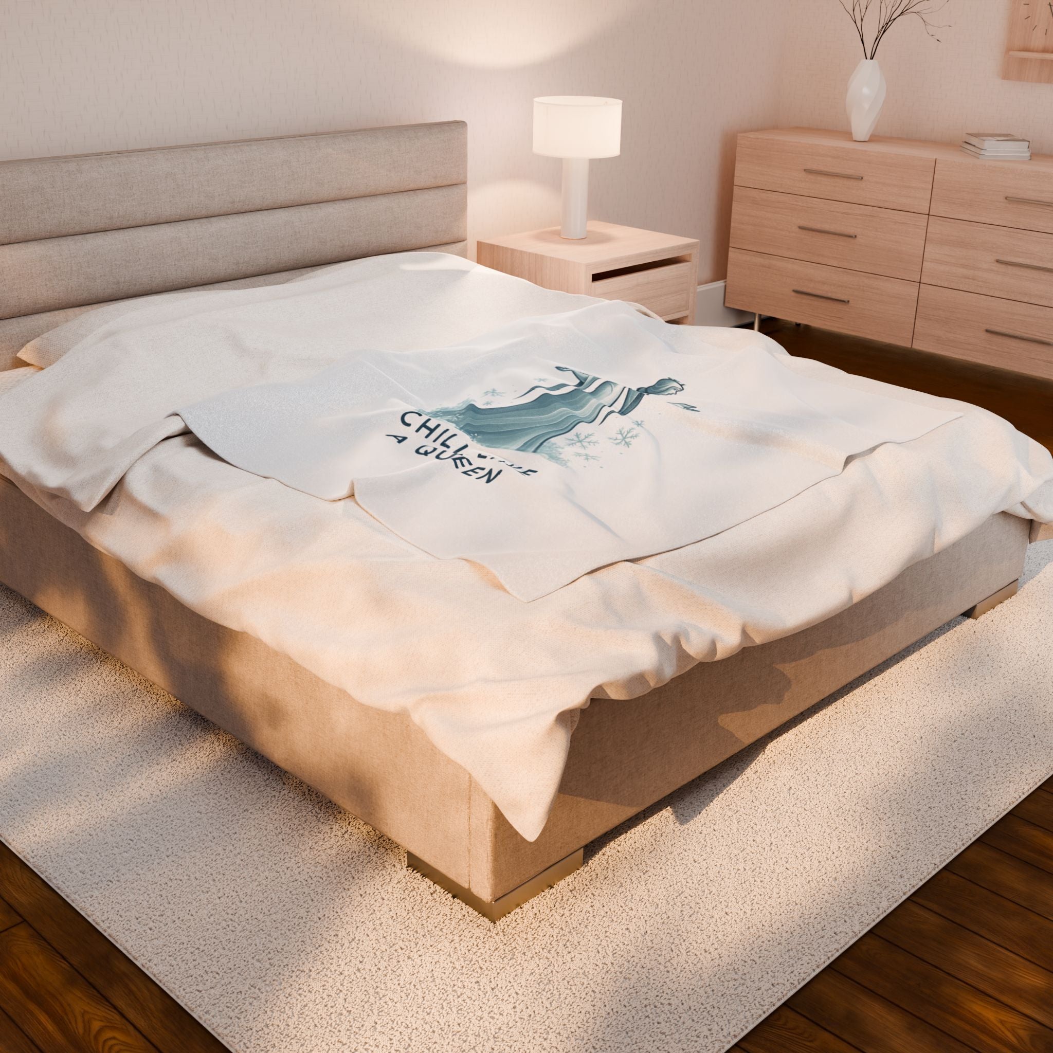 Velveteen Plush Blanket — "Chill Like a Queen" Frozen-Inspired Cozy Throw