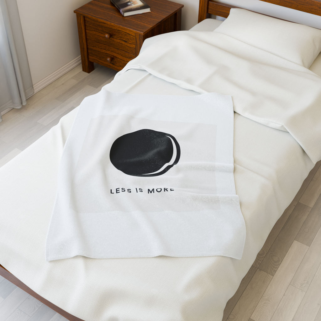 Minimal Moon Graphic Velveteen Plush Blanket | Less Is More