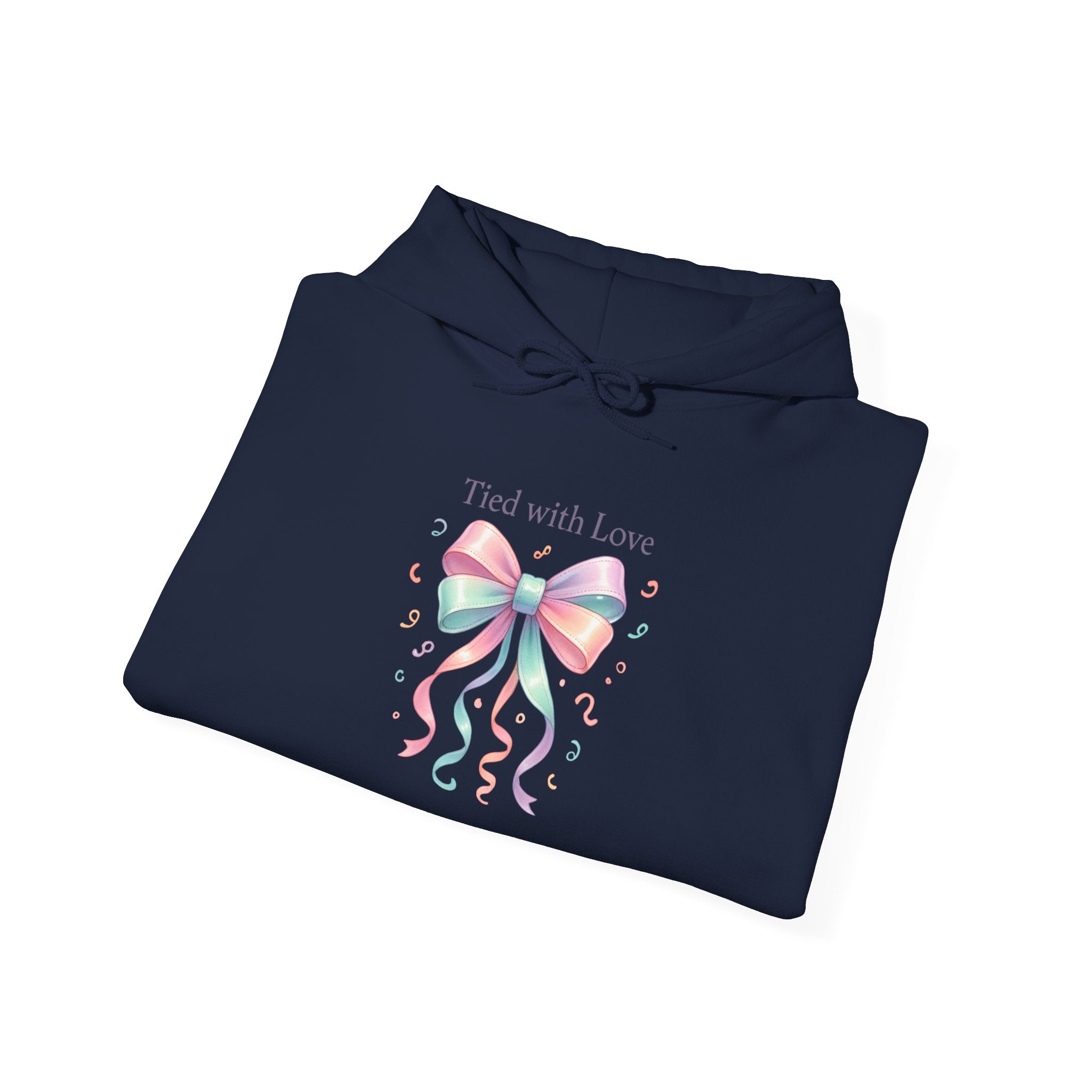Hoodie – "Tied with Love" Pastel Ribbon Bow Pullover