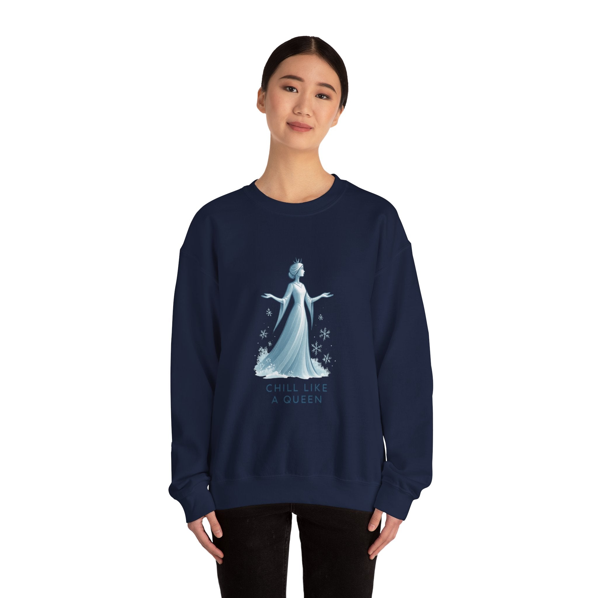 Chill Like a Queen Sweatshirt — Cozy Frozen-Inspired Crewneck