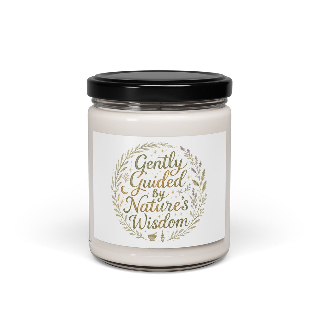 Soy Candle 9oz — "Gently Guided by Nature’s Wisdom" Scented Jar Candle — Calming Botanical Home Gift