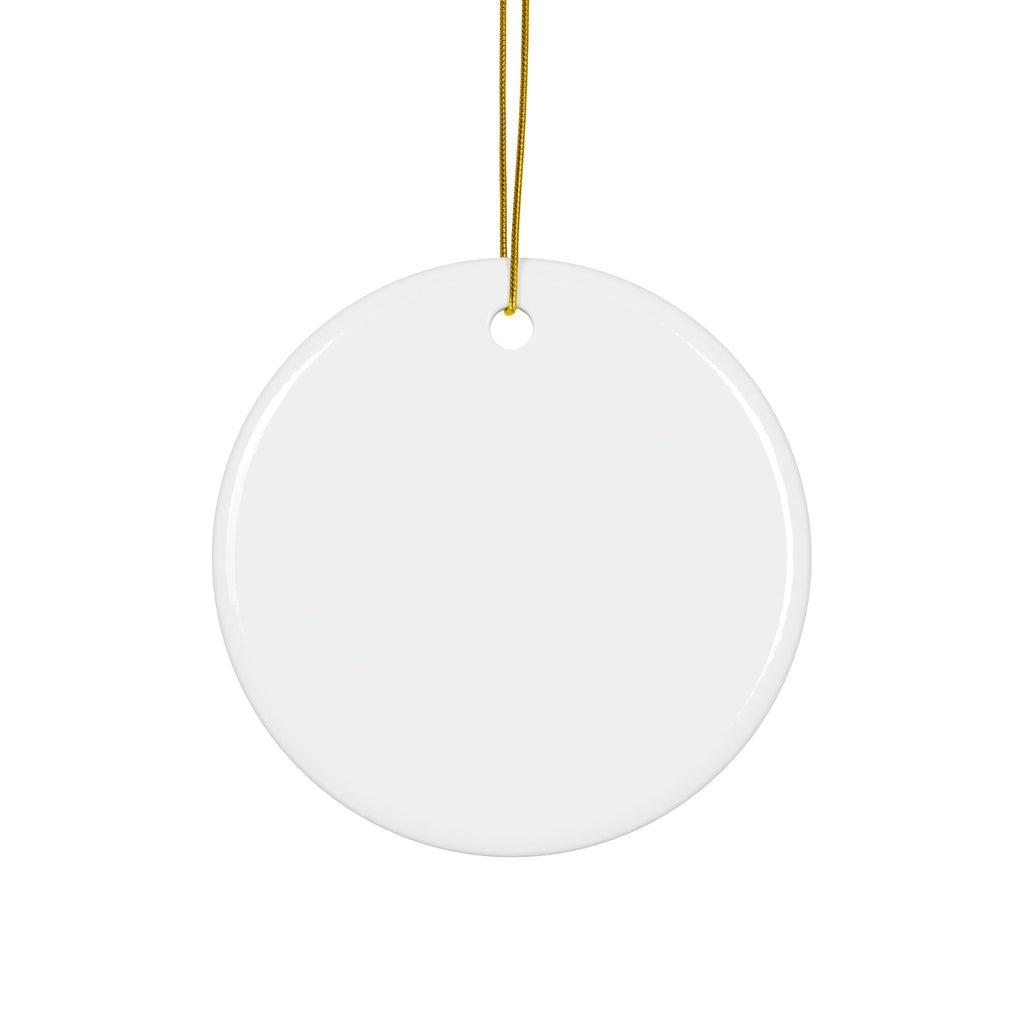 Whimsical Moon with Balloons Ceramic Ornament | Double-Sided Round Ornament