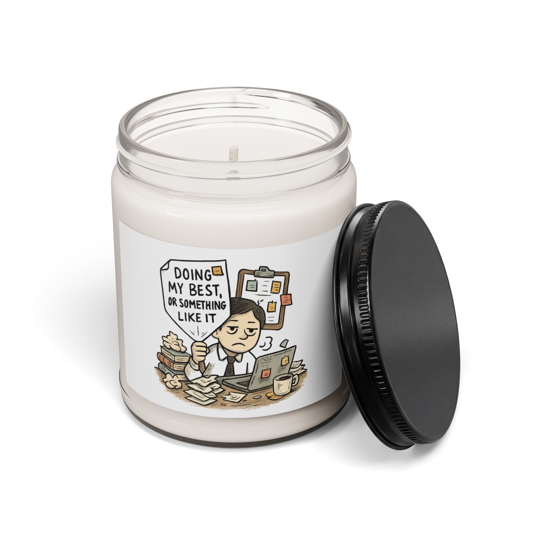 Motivational Office Scented Soy Candle — "Doing My Best, Or Something Like It" (9oz)