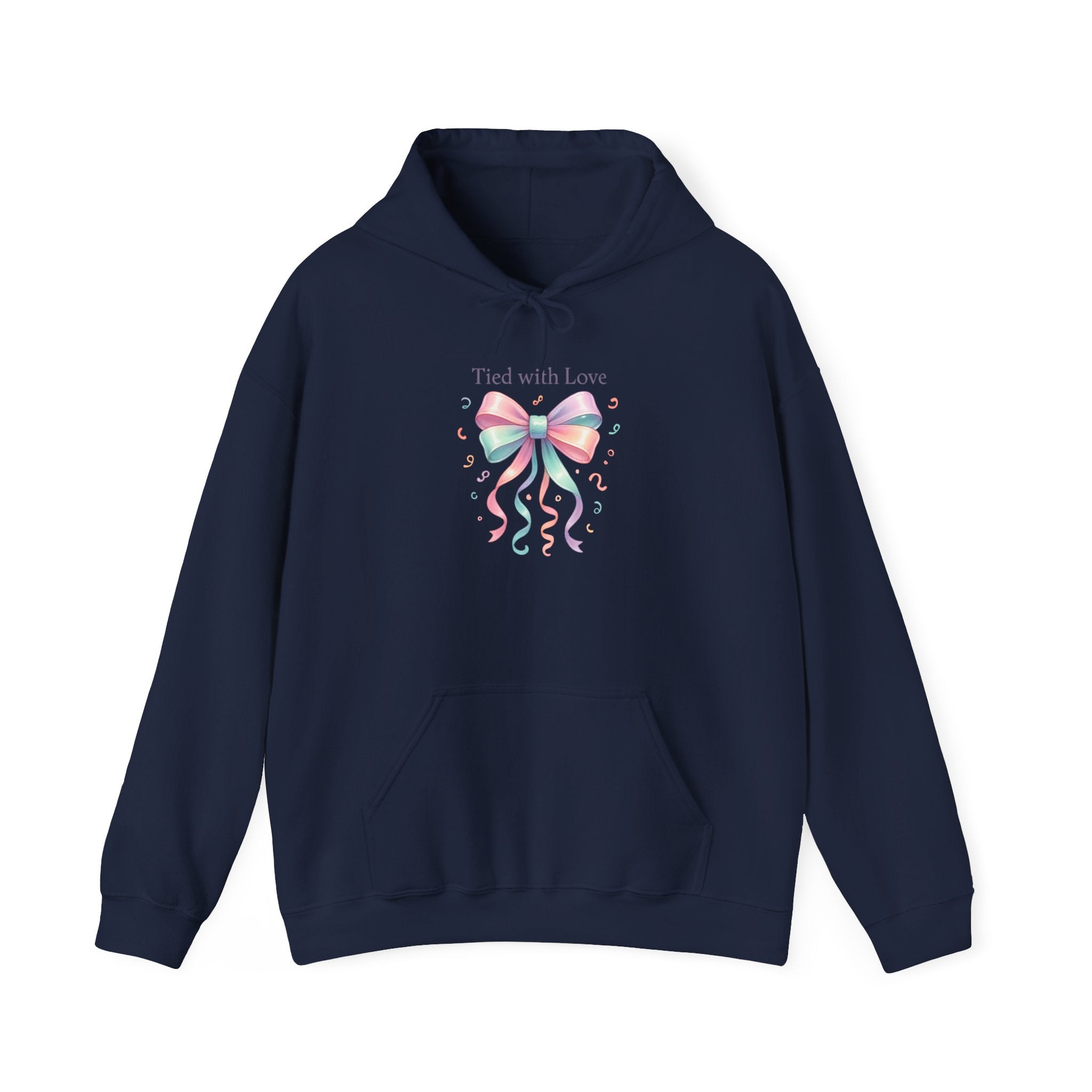 Hoodie – "Tied with Love" Pastel Ribbon Bow Pullover