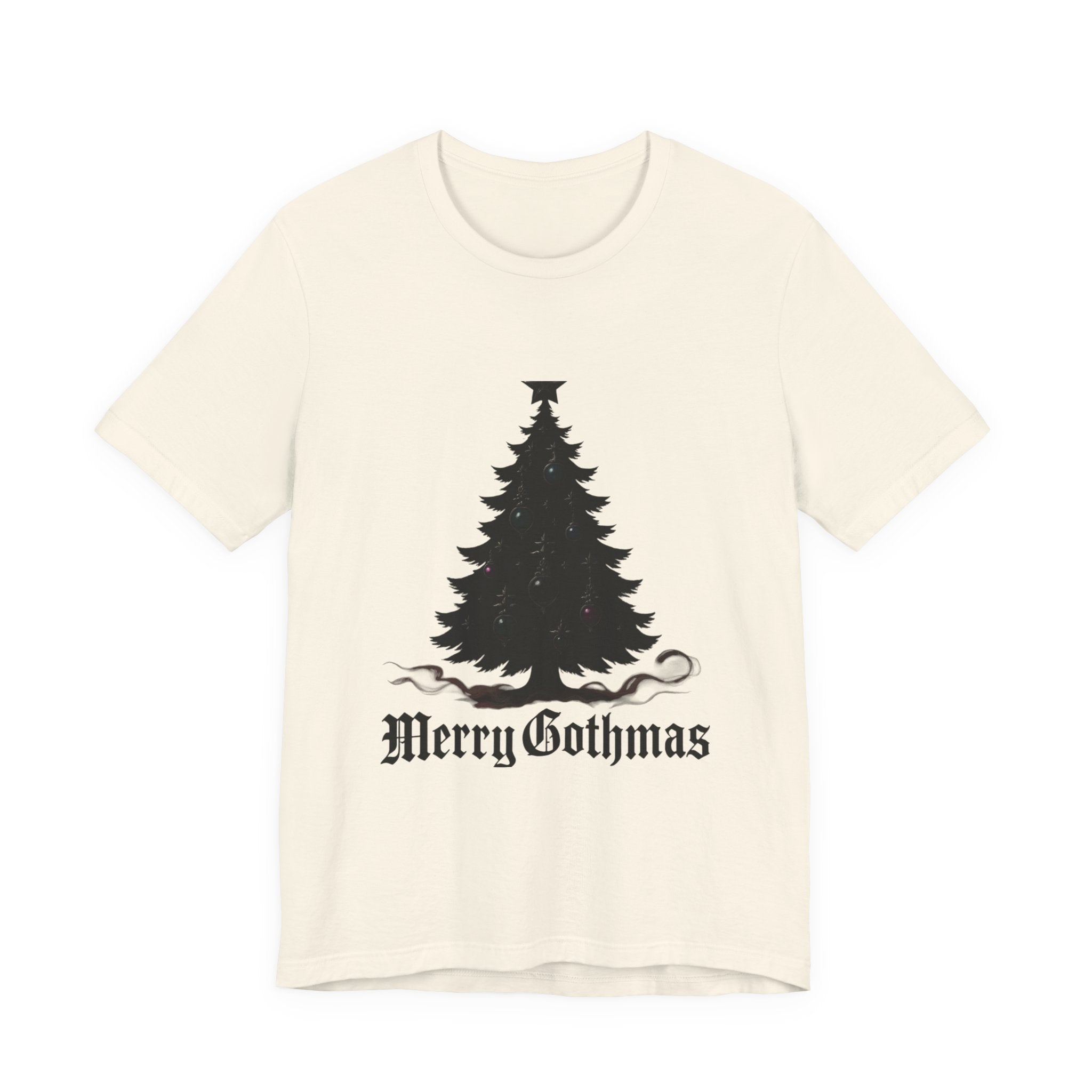 Gothic Christmas Tee — 'Merry Gothmas' Black Tree Graphic