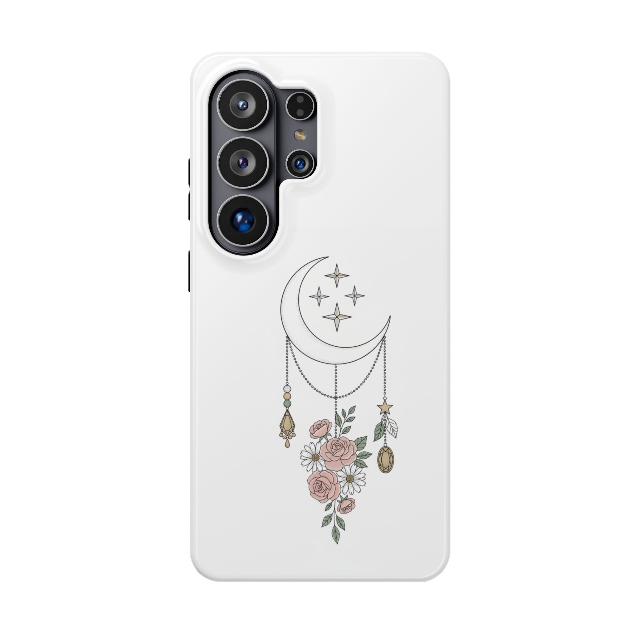 Moon & Roses Magnetic Impact Phone Case — Celestial Floral iPhone Cover