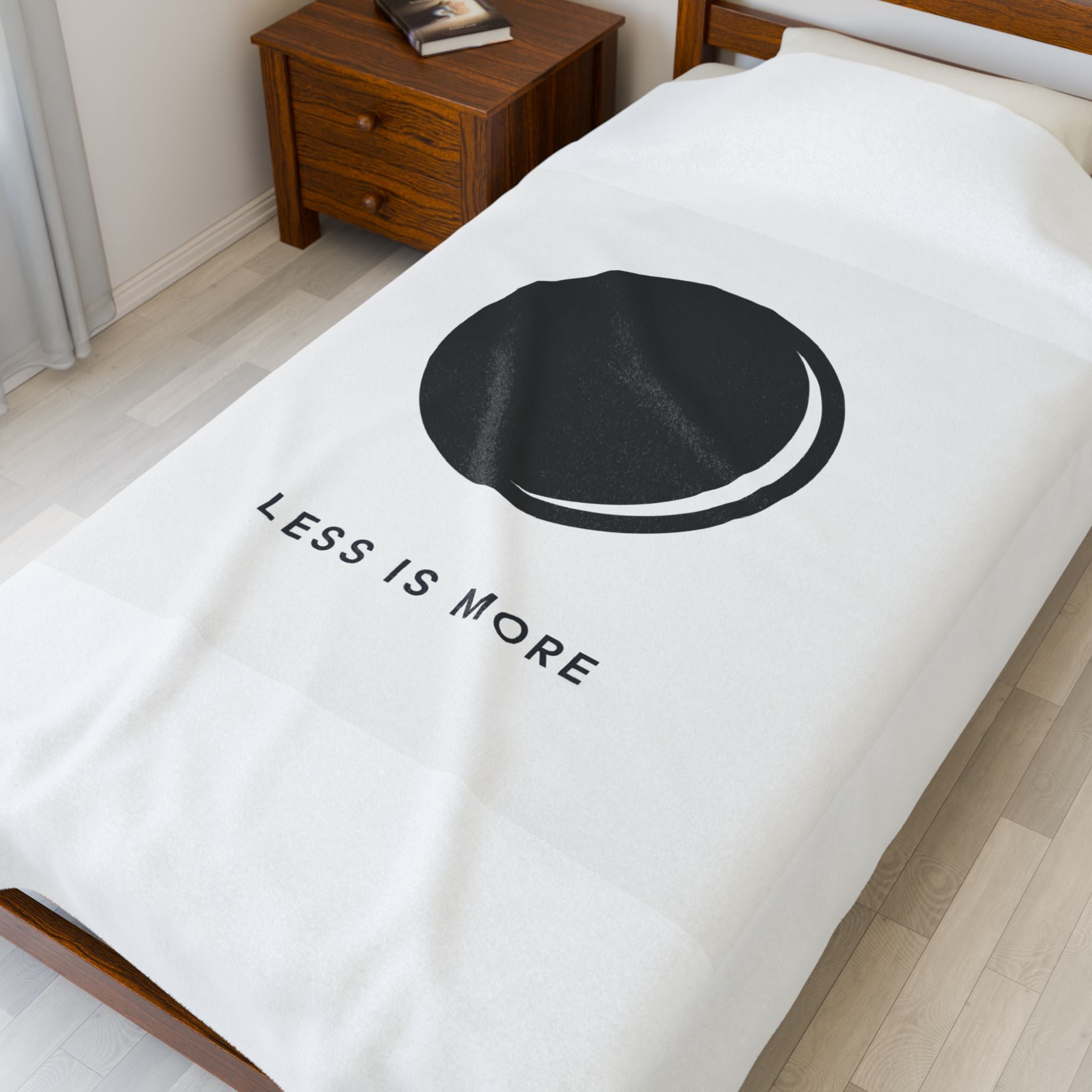 Minimal Moon Graphic Velveteen Plush Blanket | Less Is More