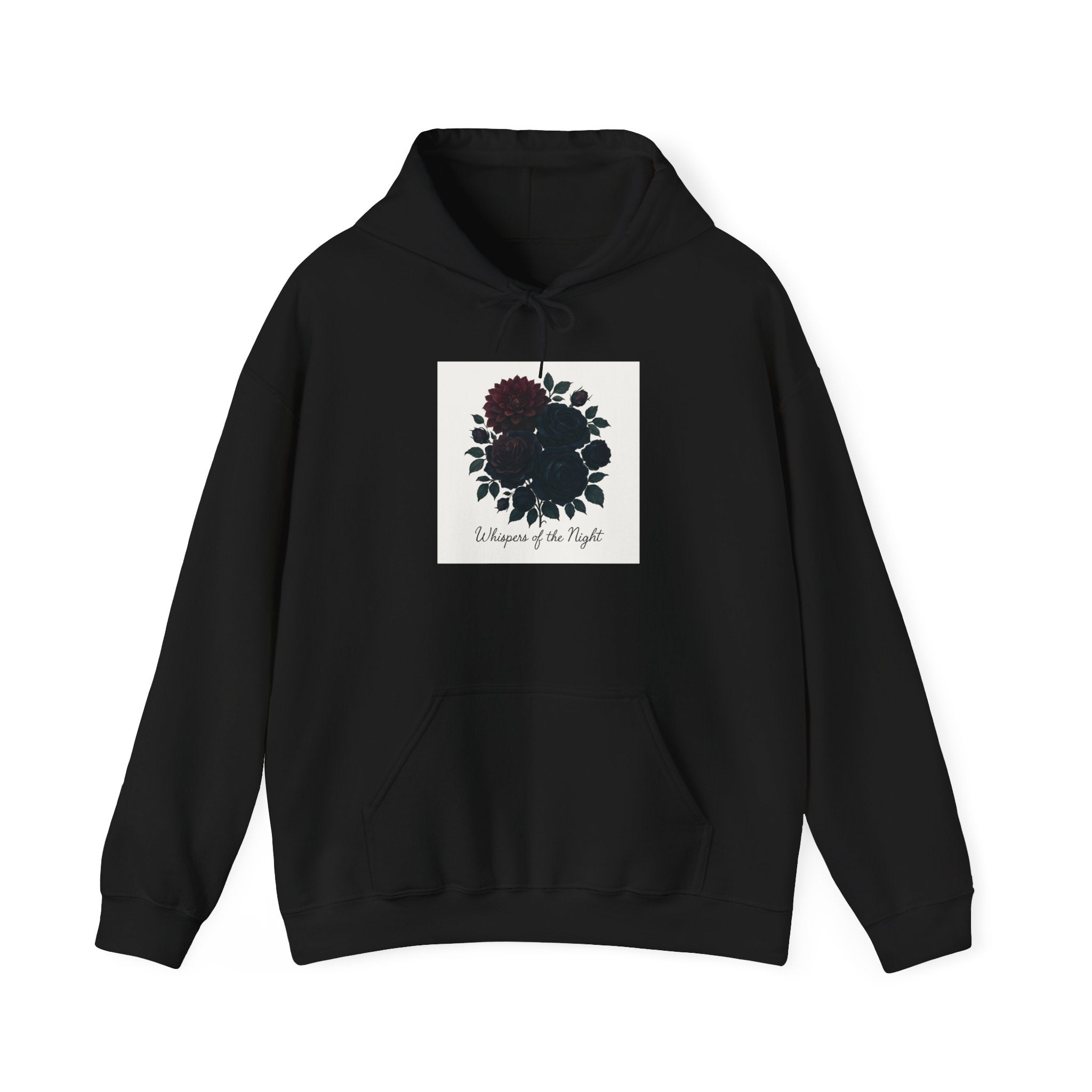 Floral Skull Hoodie — "Embrace the Night" Dark Botanical Graphic Hoodie