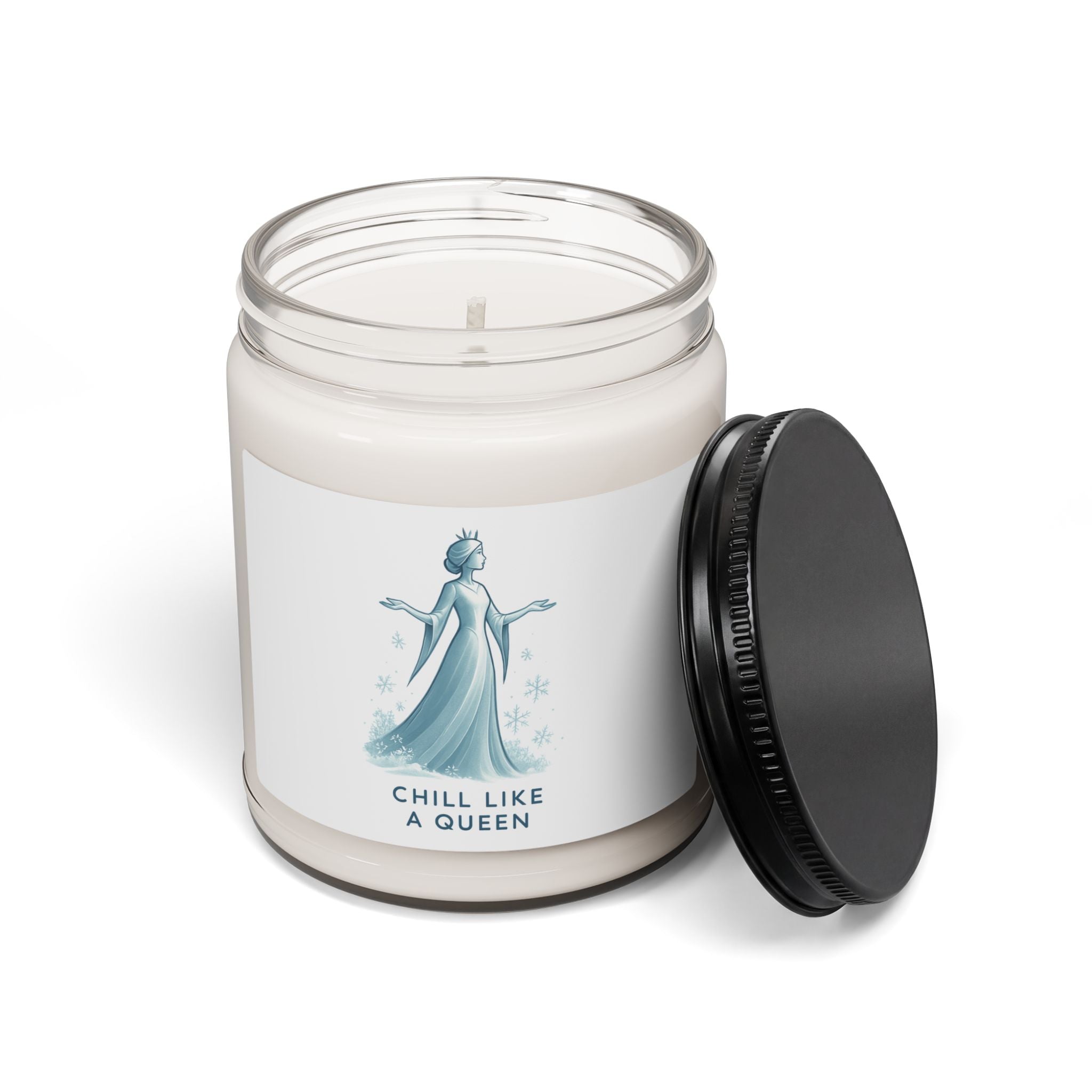 Chill Like a Queen Soy Candle — 9oz Scented Jar, Cool Winter Floral