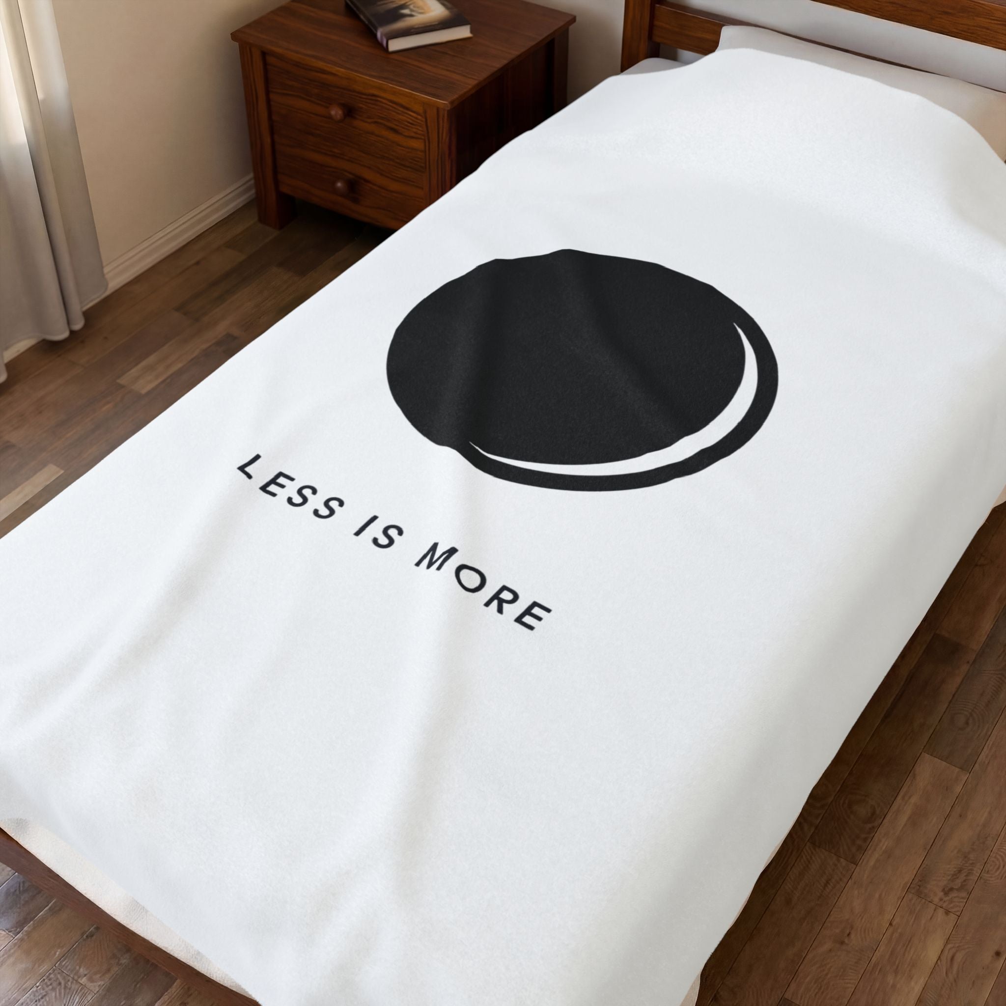 Velveteen Plush Blanket – Minimal Moon 'Less Is More' Throw