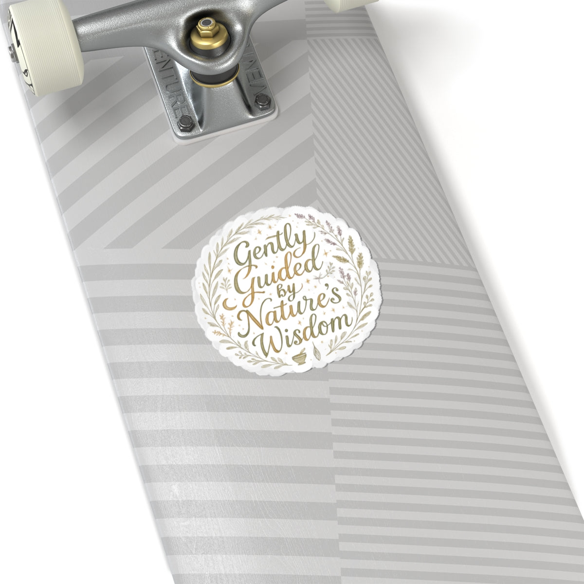Gently Guided by Nature’s Wisdom - Round Floral Kiss-Cut Sticker