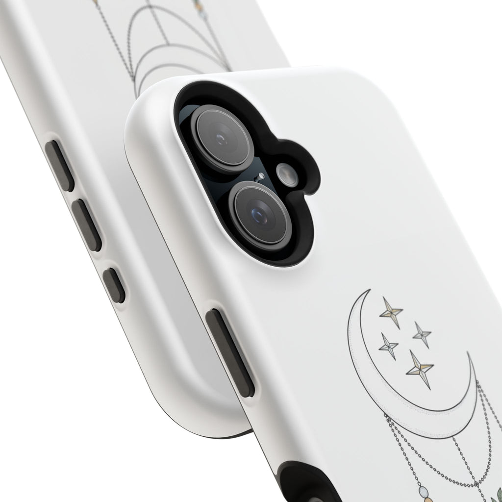 Moon & Roses Magnetic Impact Phone Case — Celestial Floral iPhone Cover