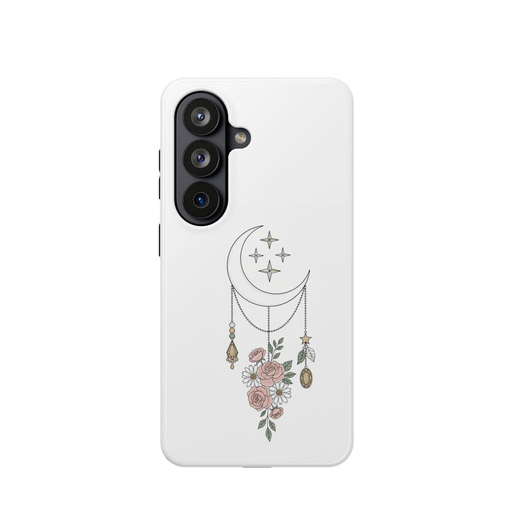 Moon & Roses Magnetic Impact Phone Case — Celestial Floral iPhone Cover