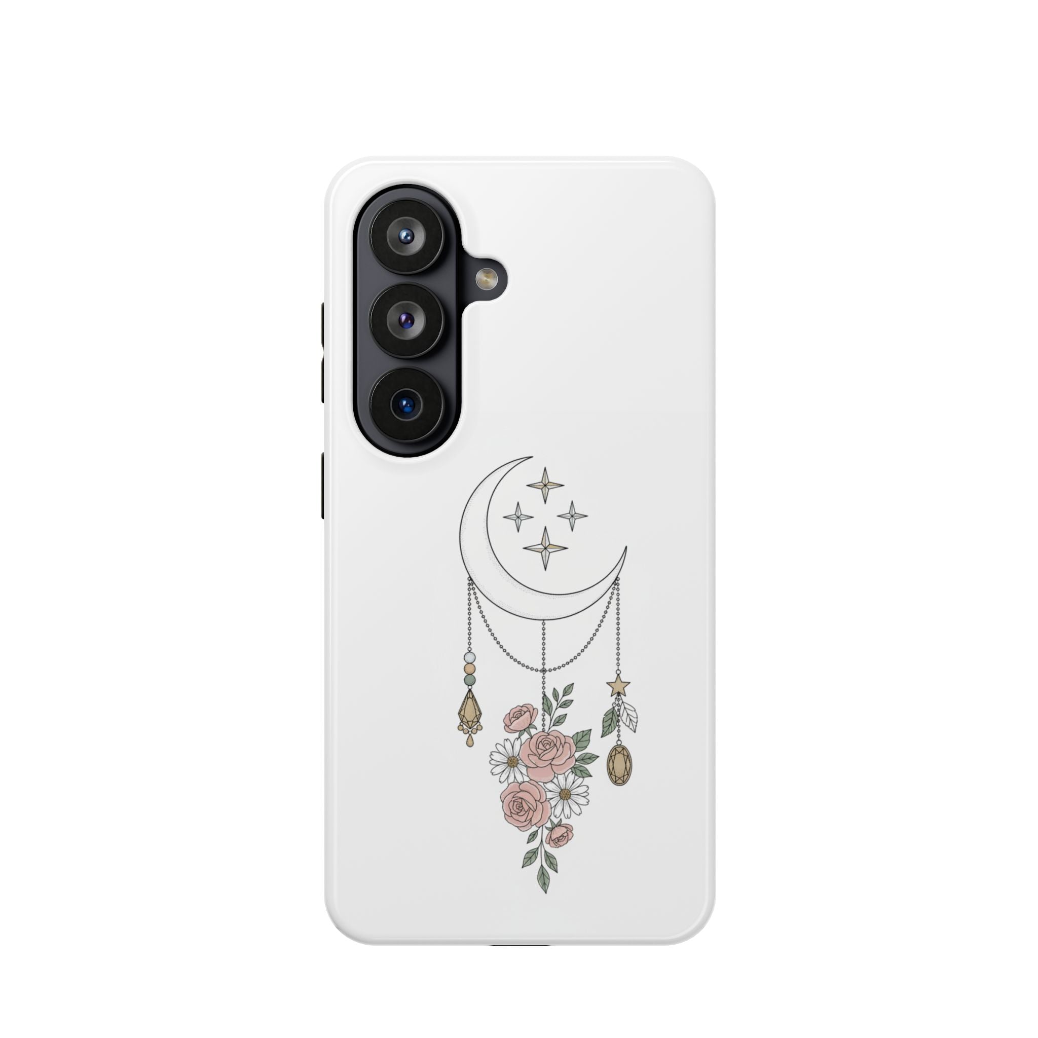 Moon & Roses Magnetic Impact Phone Case — Celestial Floral iPhone Cover