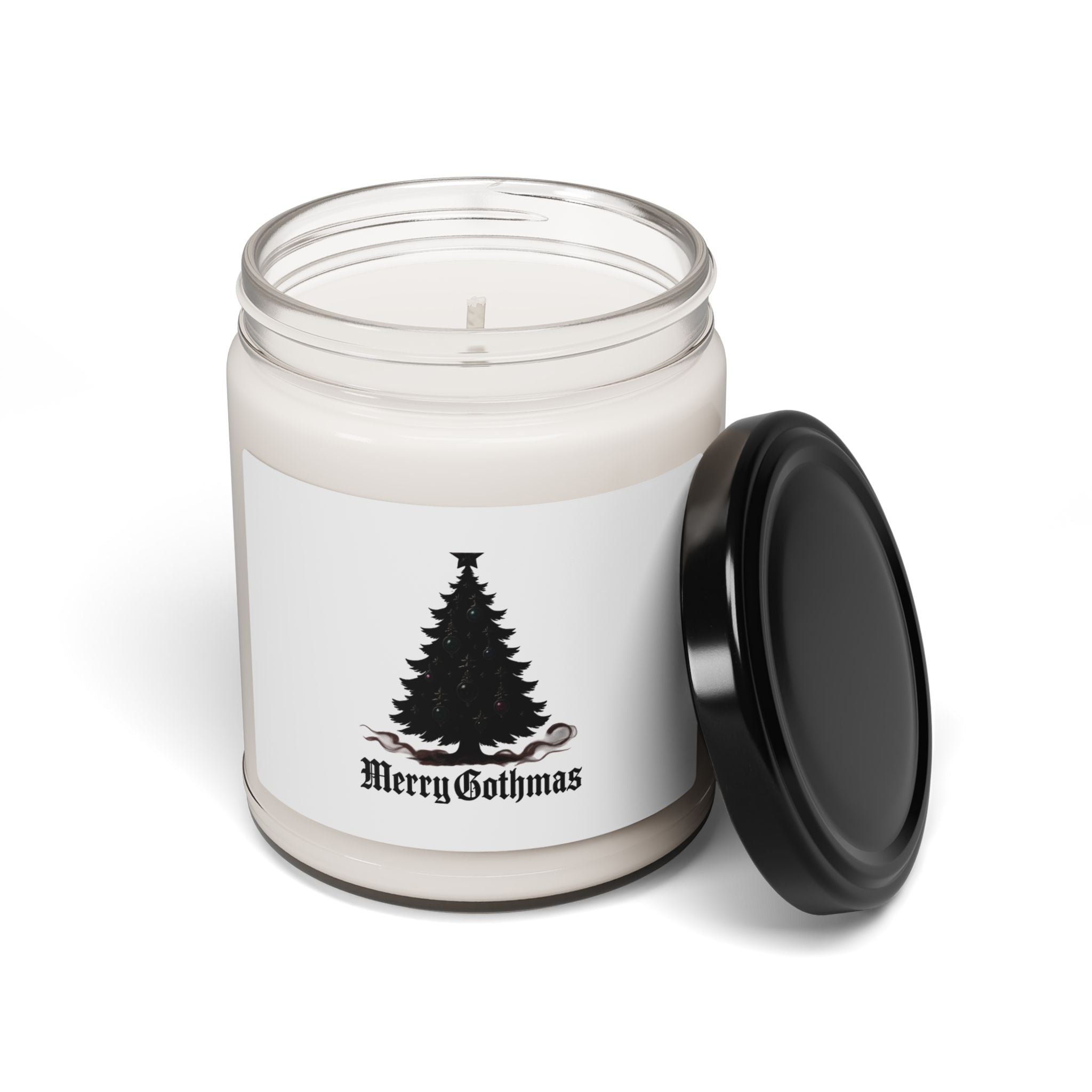 Gothic Christmas Candle — "Merry Gothmas" Scented Soy Jar (9oz)