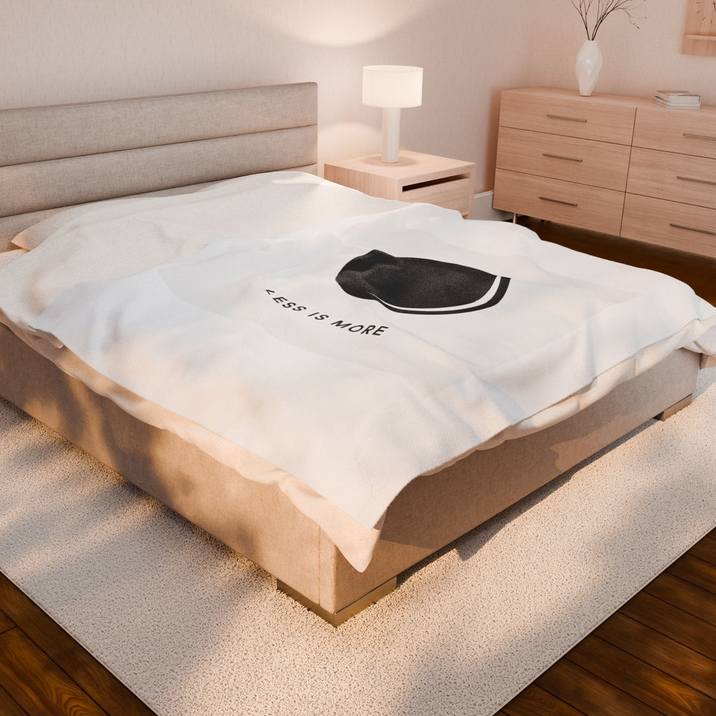 Minimal Moon Graphic Velveteen Plush Blanket | Less Is More