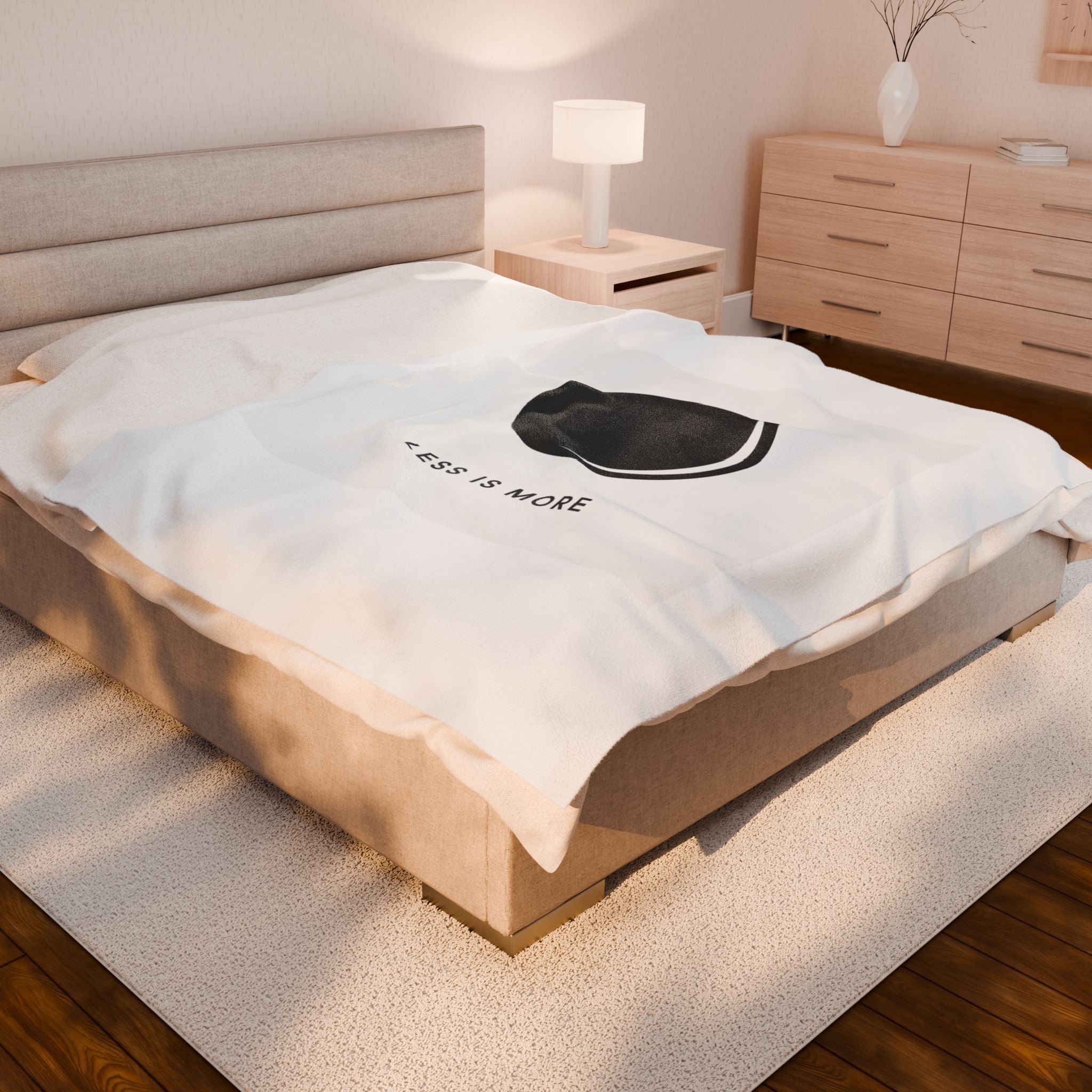 Minimal Moon Graphic Velveteen Plush Blanket | Less Is More