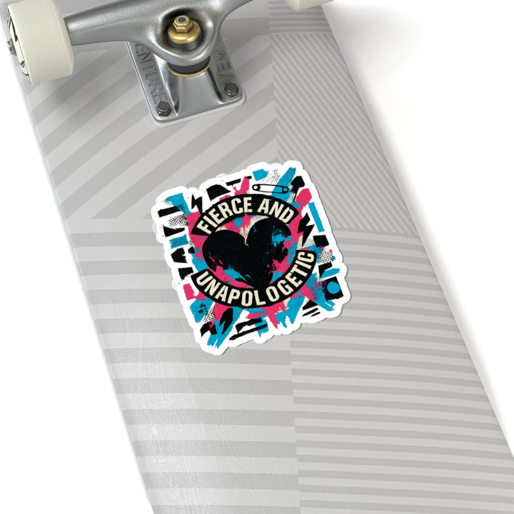Fierce and Unapologetic Heart Sticker — Bold Kiss-Cut Decal for Laptops & Journals