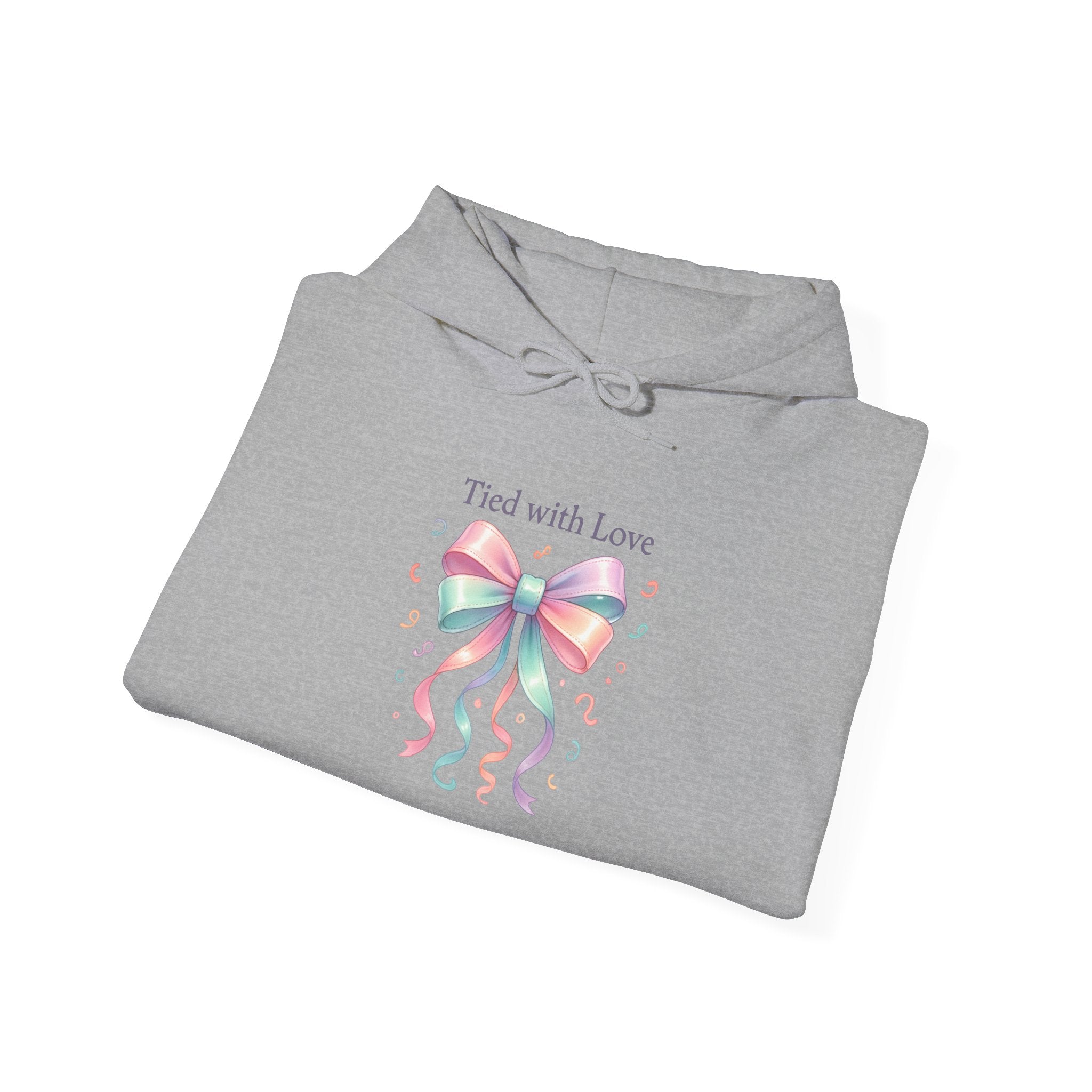 Hoodie – "Tied with Love" Pastel Ribbon Bow Pullover