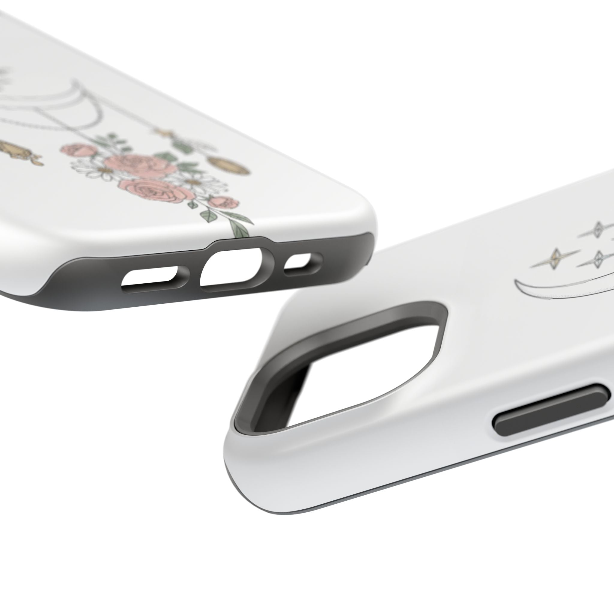 Moon & Roses Magnetic Impact Phone Case — Celestial Floral iPhone Cover