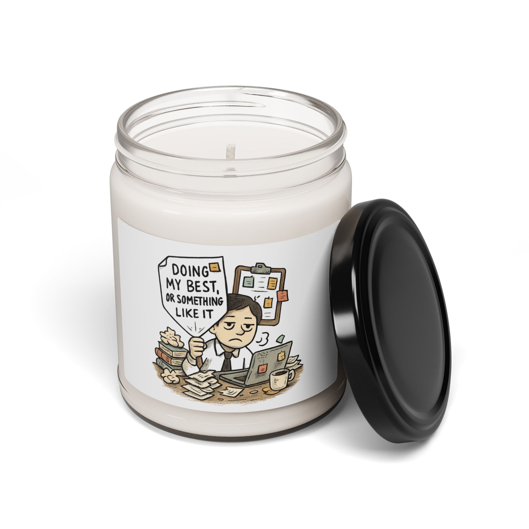 Motivational Office Scented Soy Candle — "Doing My Best, Or Something Like It" (9oz)