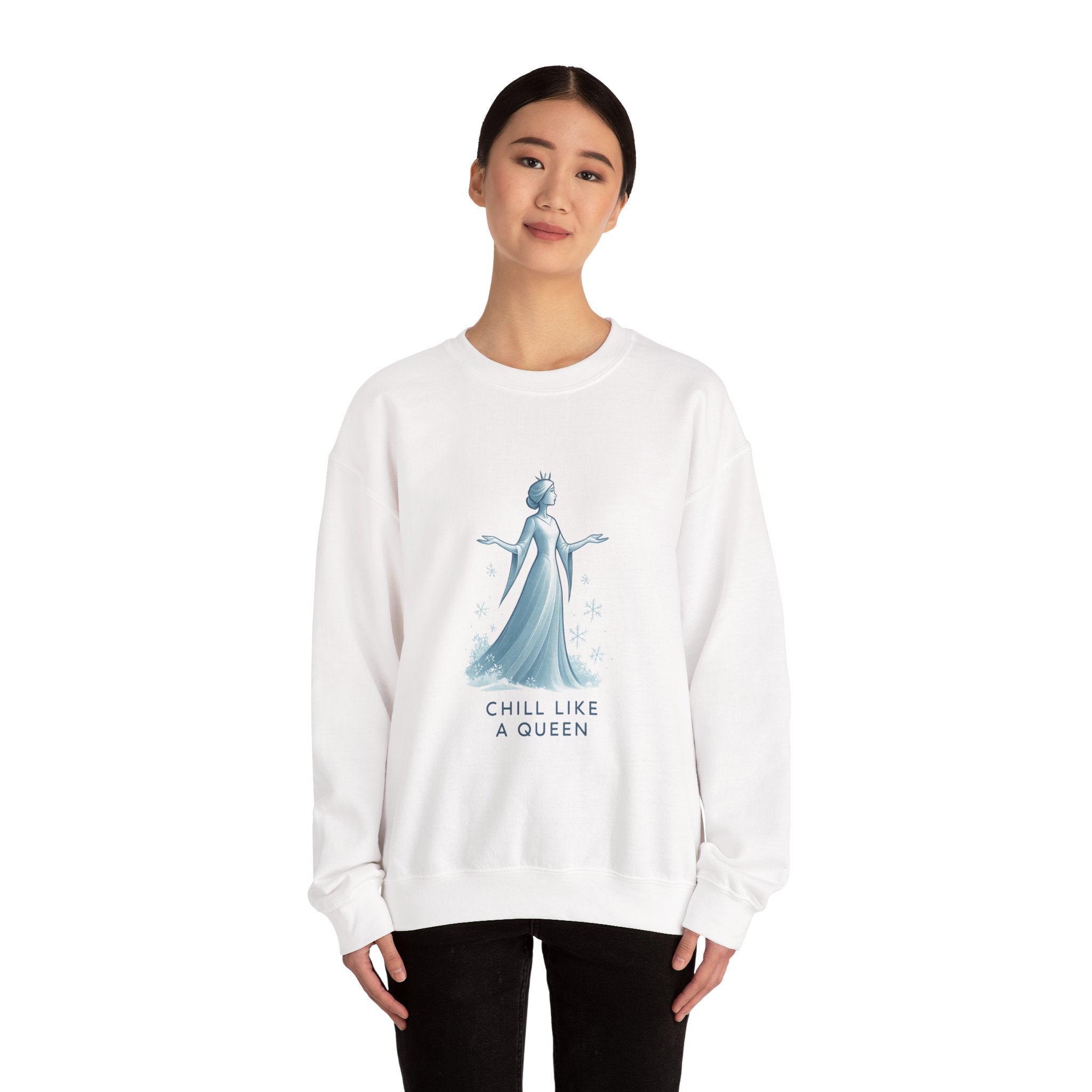 Chill Like a Queen Sweatshirt — Cozy Frozen-Inspired Crewneck