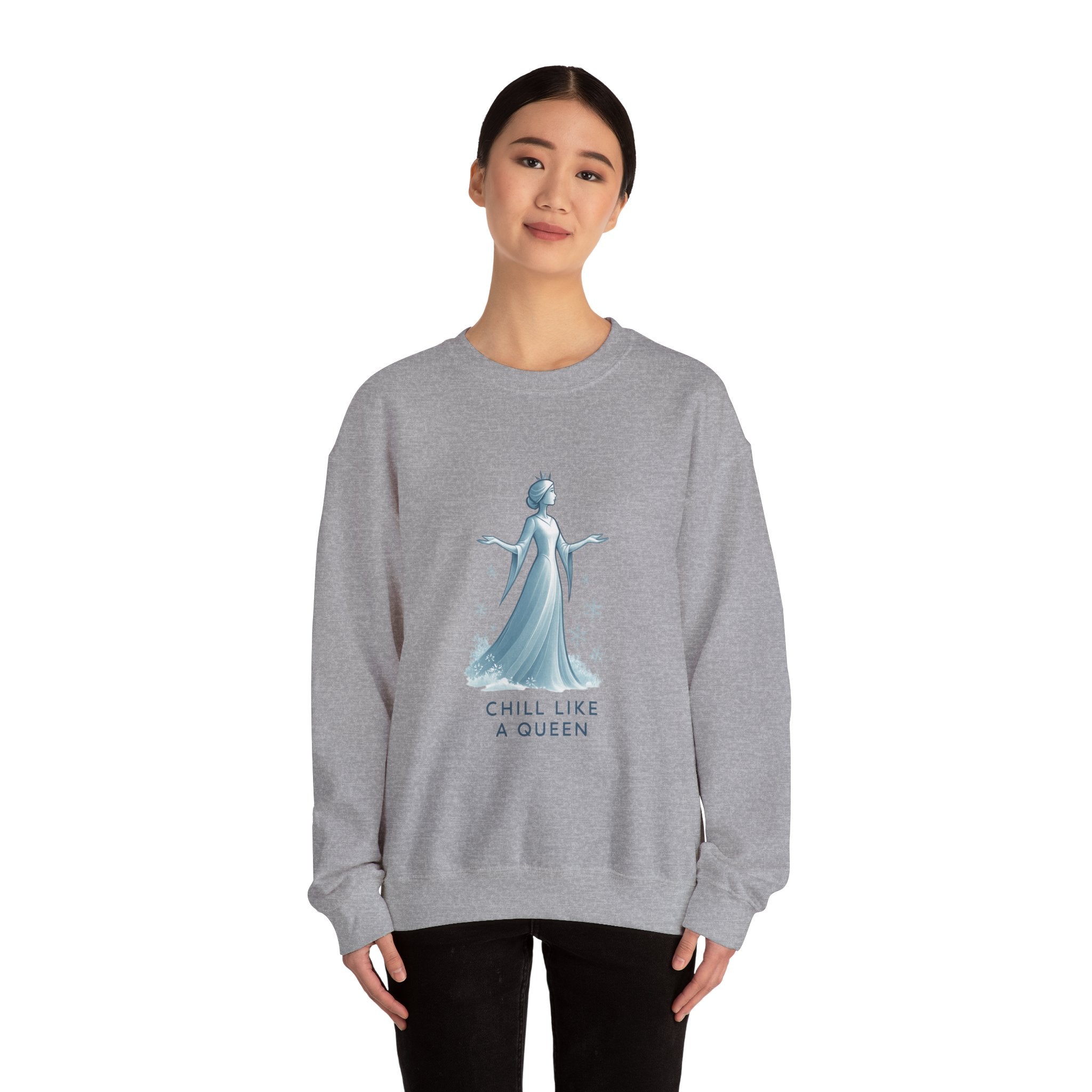 Chill Like a Queen Sweatshirt — Cozy Frozen-Inspired Crewneck