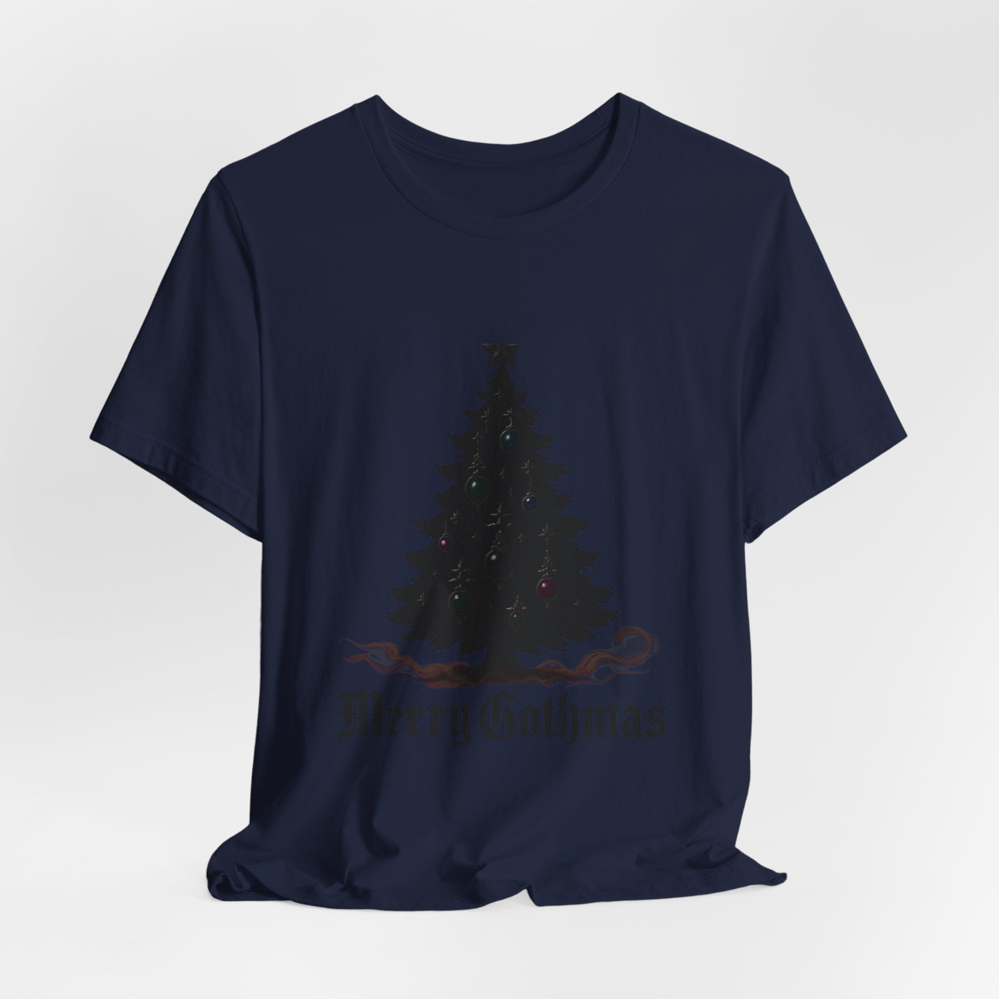 Gothic Christmas Tee — 'Merry Gothmas' Black Tree Graphic