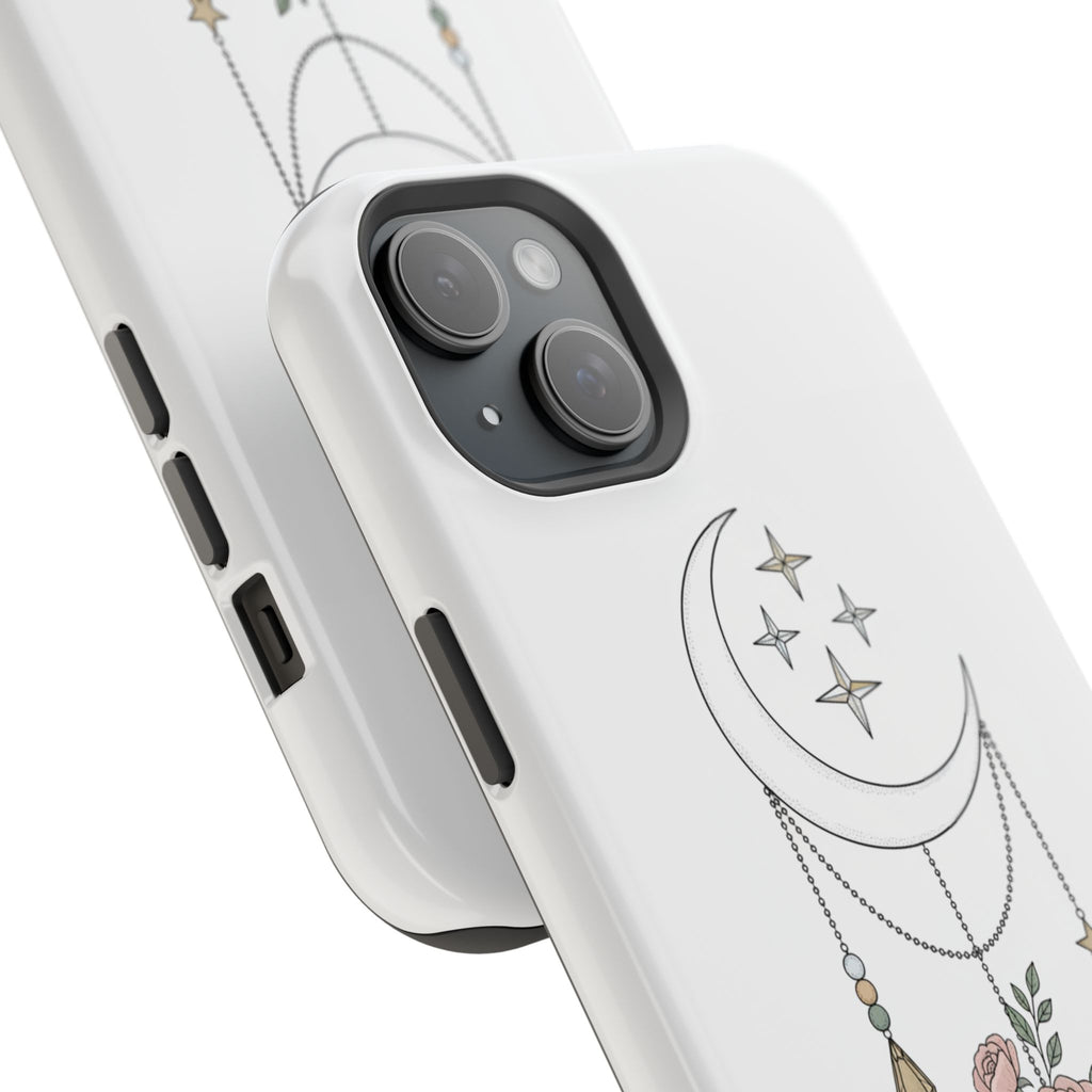 Moon & Roses Magnetic Impact Phone Case — Celestial Floral iPhone Cover