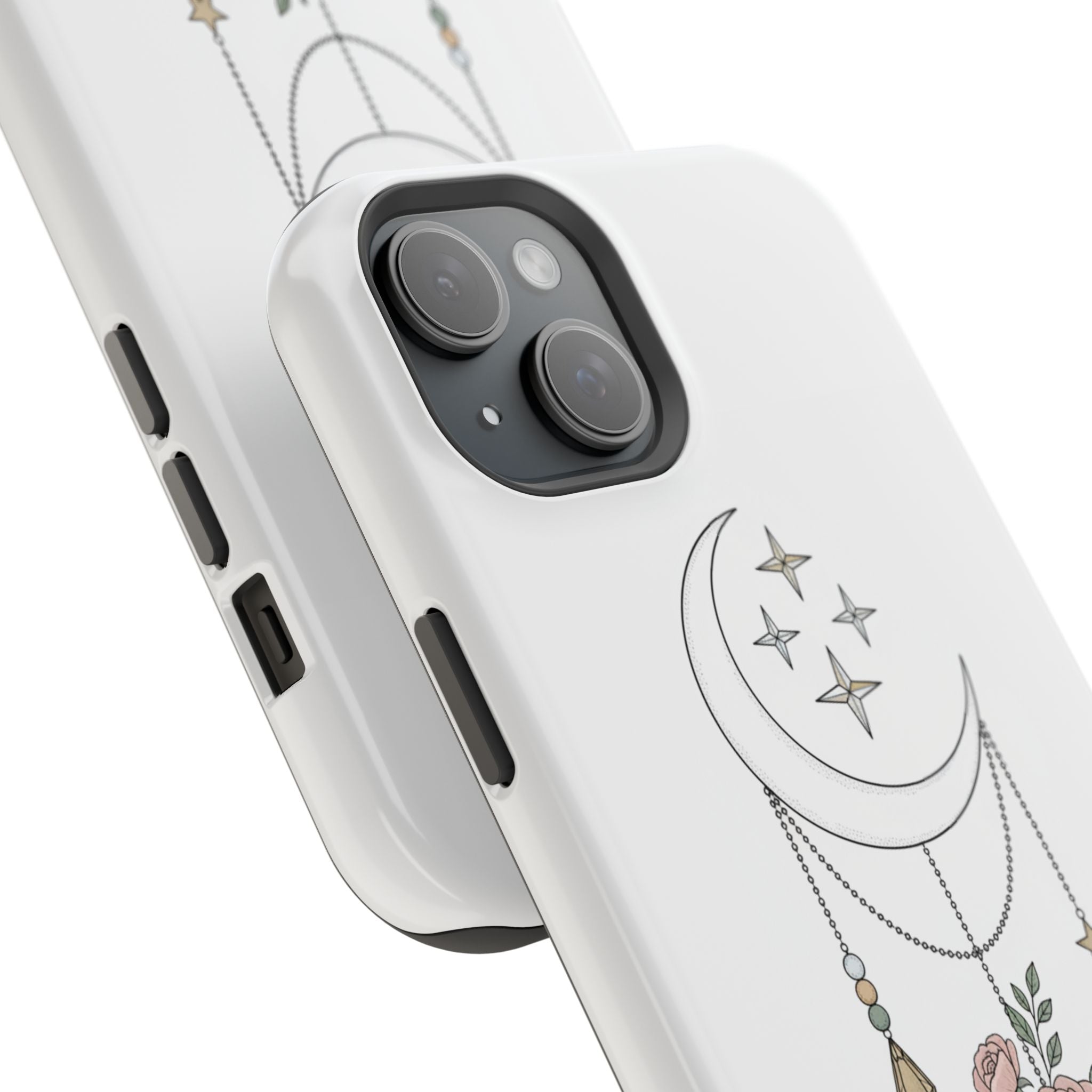 Moon & Roses Magnetic Impact Phone Case — Celestial Floral iPhone Cover