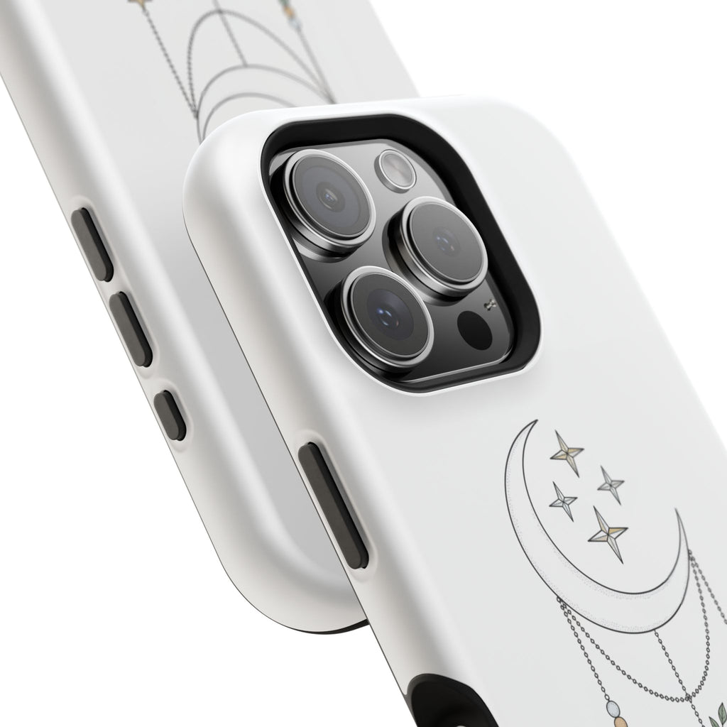 Moon & Roses Magnetic Impact Phone Case — Celestial Floral iPhone Cover