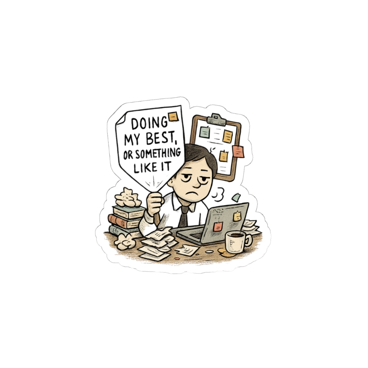 Sticker — "Doing My Best (Or Something Like It)" Cute Relatable Office Laptop Sticker