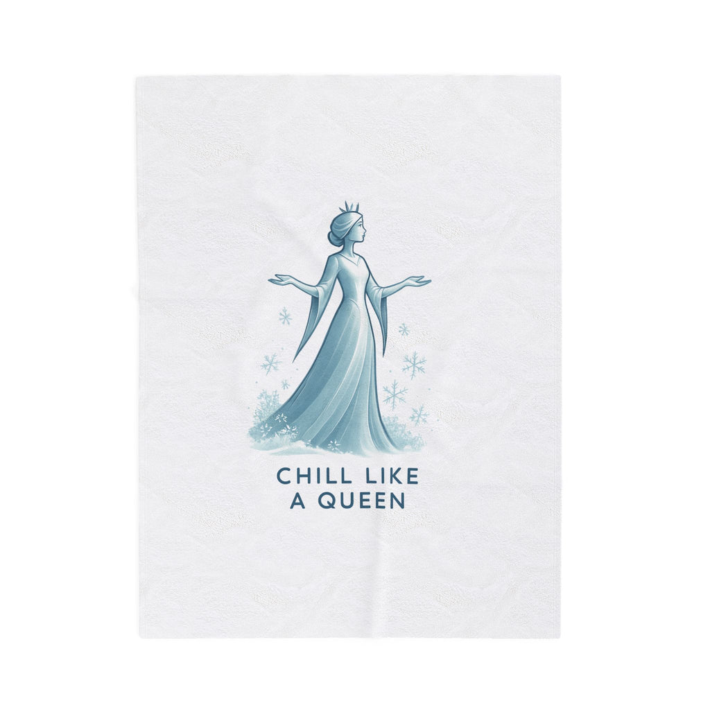 Velveteen Plush Blanket — "Chill Like a Queen" Frozen-Inspired Cozy Throw