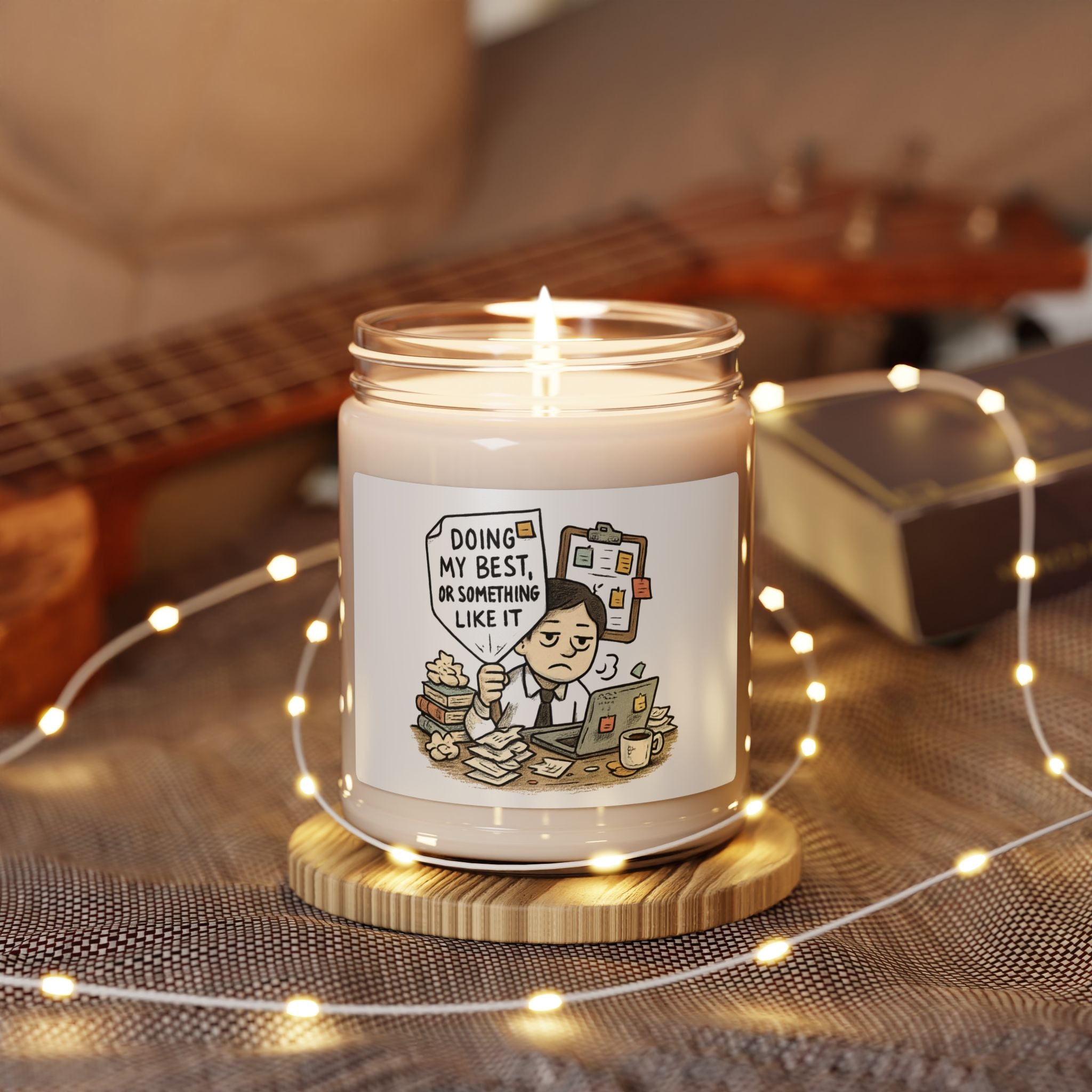 Motivational Office Scented Soy Candle — "Doing My Best, Or Something Like It" (9oz)