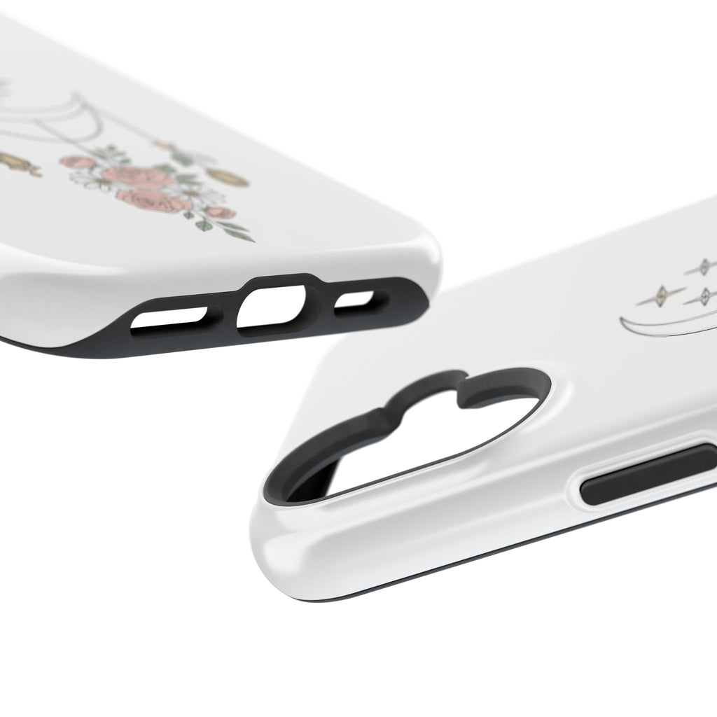 Moon & Roses Magnetic Impact Phone Case — Celestial Floral iPhone Cover