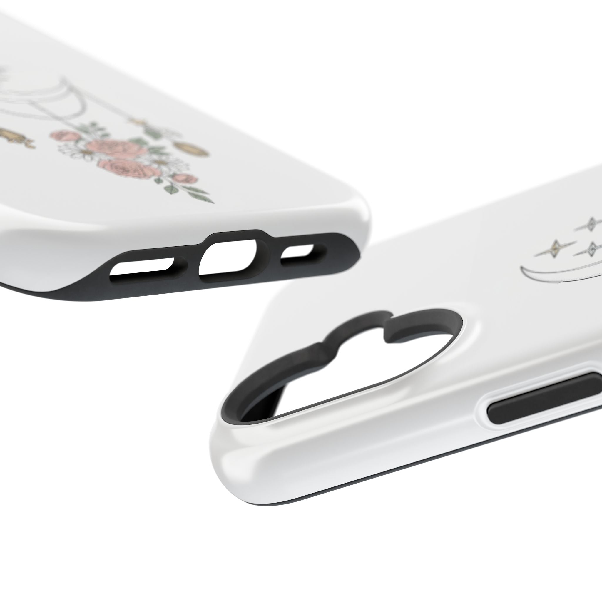 Moon & Roses Magnetic Impact Phone Case — Celestial Floral iPhone Cover