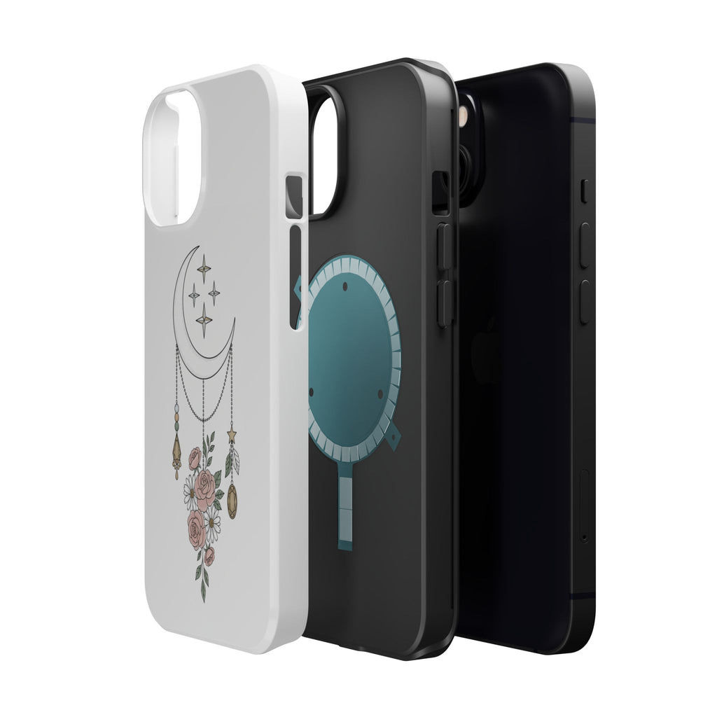 Moon & Roses Magnetic Impact Phone Case — Celestial Floral iPhone Cover