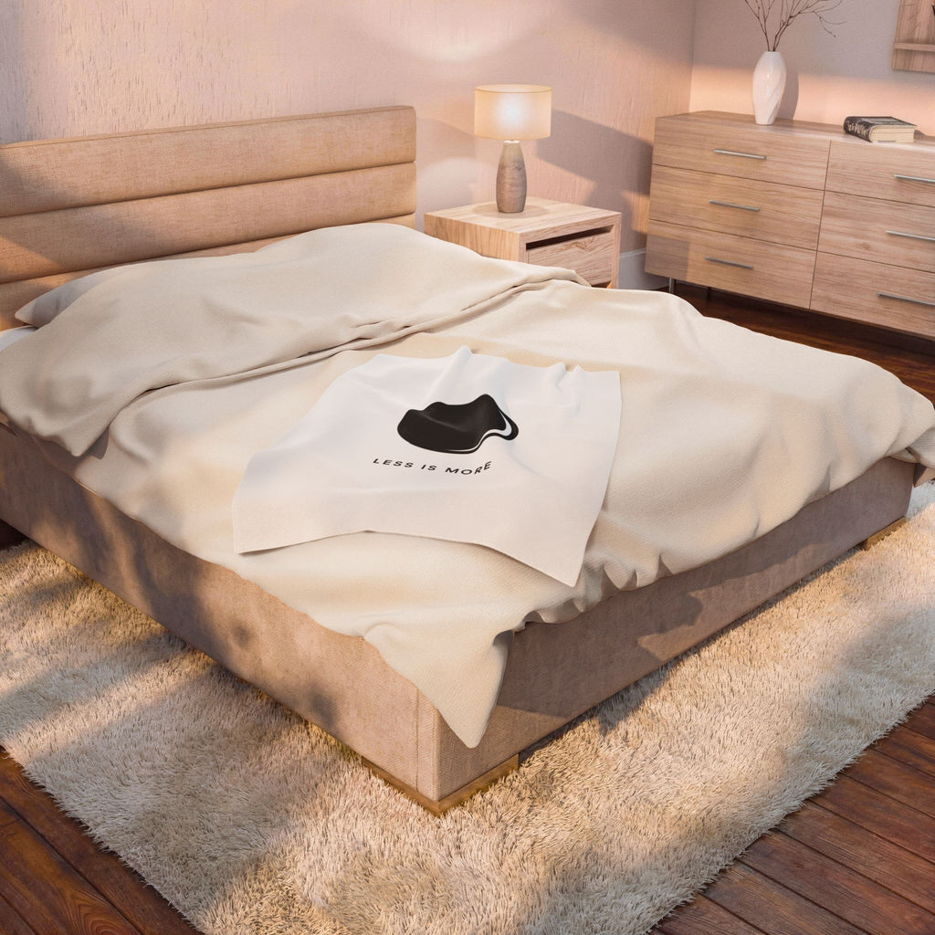 Velveteen Plush Blanket – Minimal Moon 'Less Is More' Throw