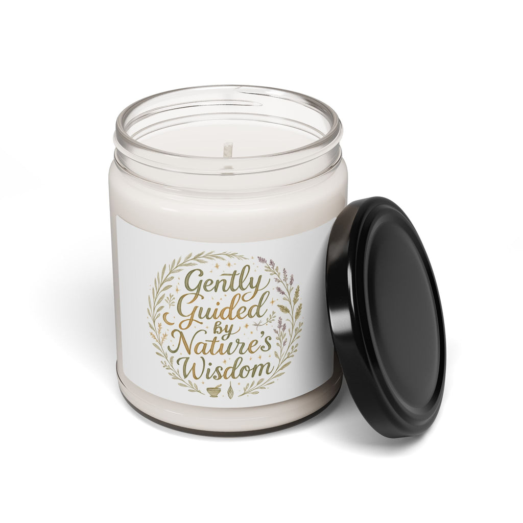 Soy Candle 9oz — "Gently Guided by Nature’s Wisdom" Scented Jar Candle — Calming Botanical Home Gift