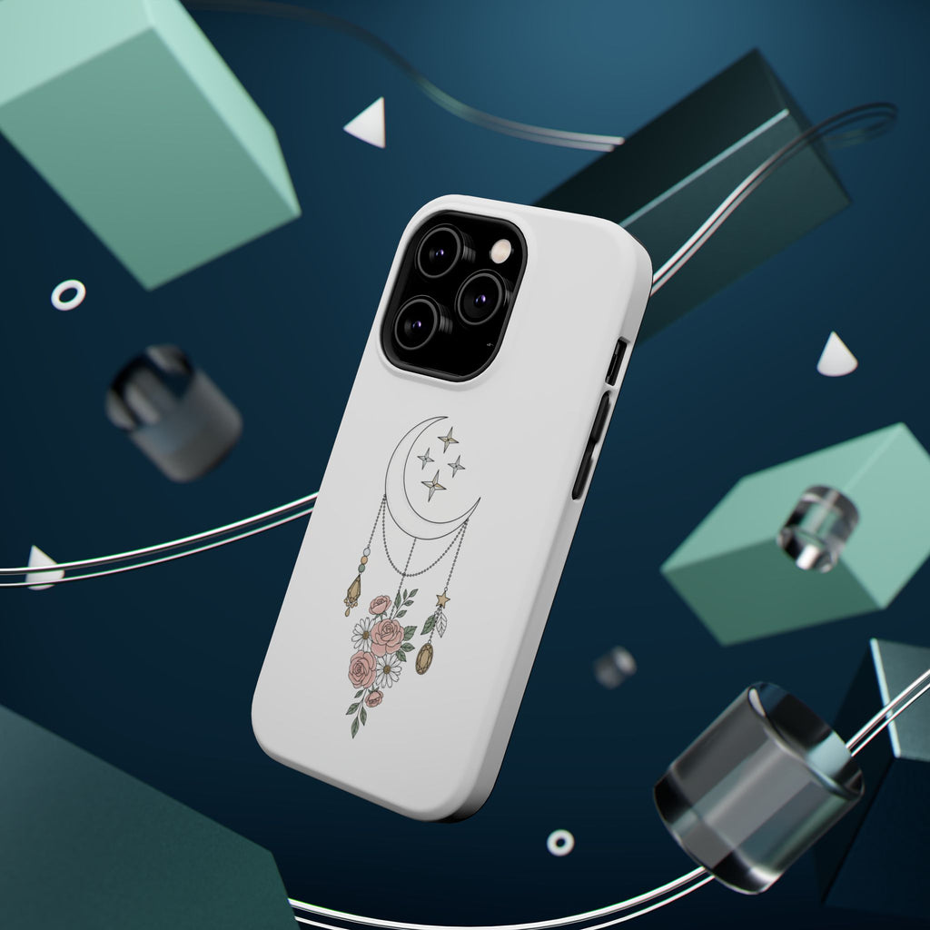 Moon & Roses Magnetic Impact Phone Case — Celestial Floral iPhone Cover
