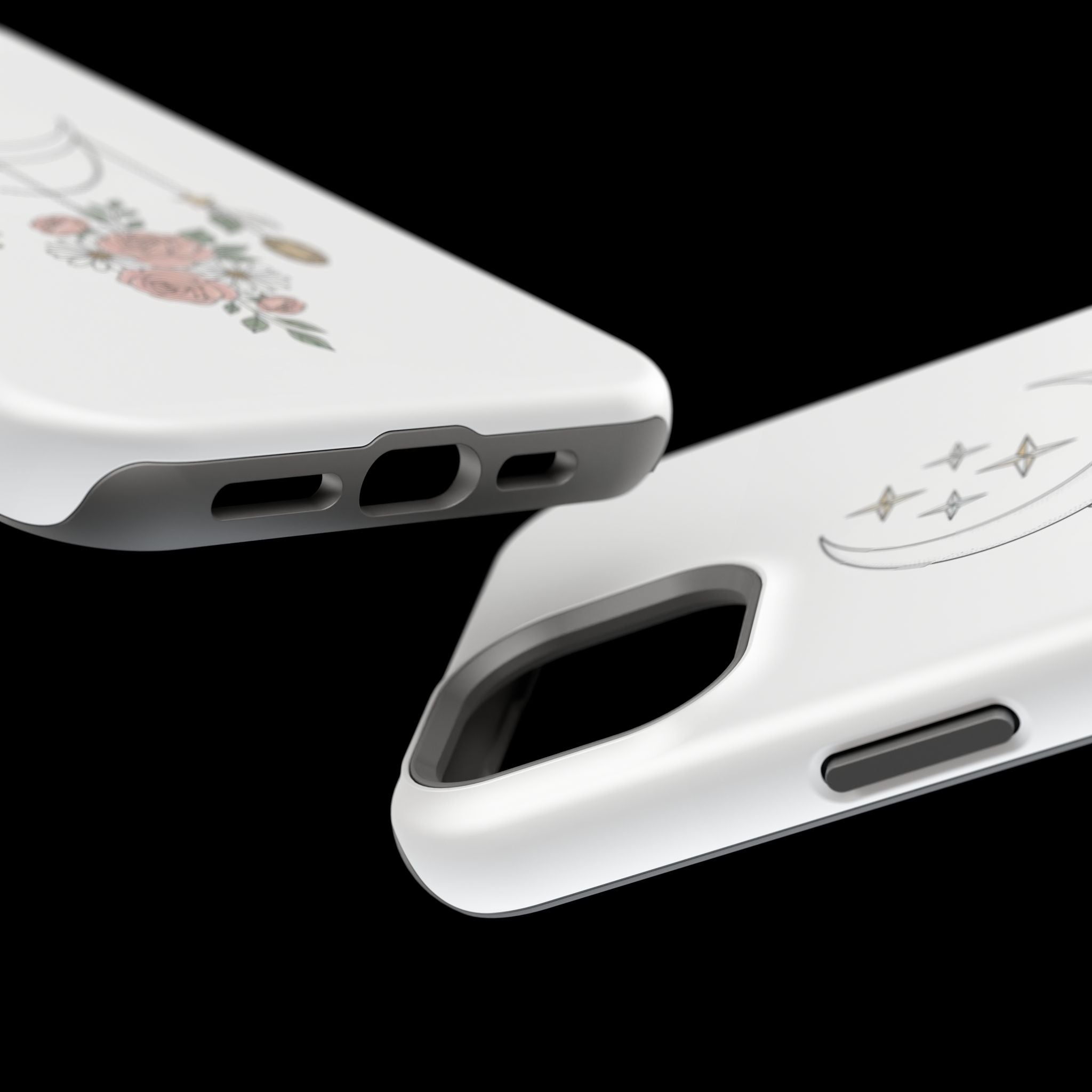 Moon & Roses Magnetic Impact Phone Case — Celestial Floral iPhone Cover