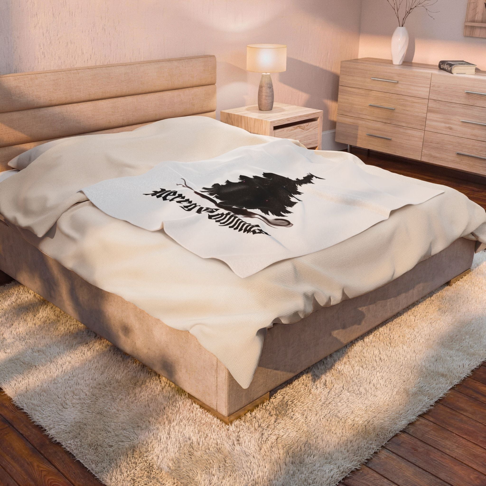 Velveteen Plush Blanket — 'Merry Gothmas' Gothic Christmas Tree Throw